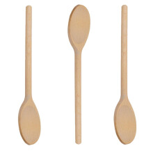 3 cucharas largas de madera de haya para cocinar (10/12/14 pulgadas)