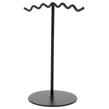 Soporte de metal en forma de T para joyería, color negro, 13,5 x 12 x 7 cm.
