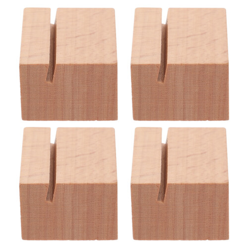 Kaarthouder van massief hout, 4x3x2 cm