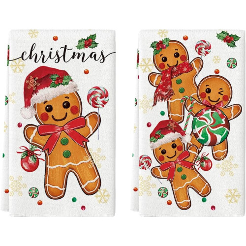 Lot de 2 torchons de Noël, 45,7 x 66 cm