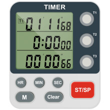 Temporizator de bucătărie cu 3 canale, spate magnetic, afișaj mare,