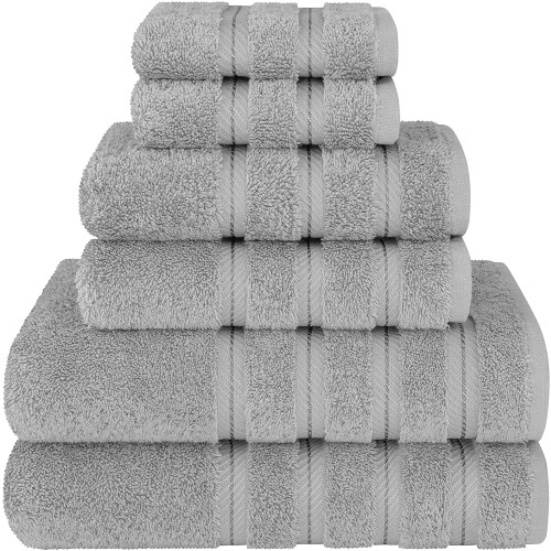 Ensemble de 6 serviettes en coton turc 600 g/m²