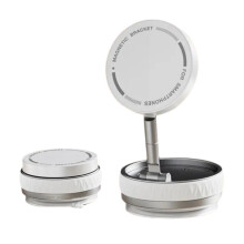 Suport magnetic pentru telefon cu vid, rotativ la 360, alb