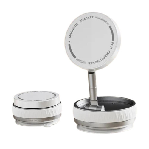 Support magnétique à ventouse pour téléphone, rotation à 360, blanc