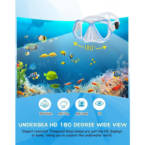 Greatever snorkelmask med panoramautsikt och imfri lins 1