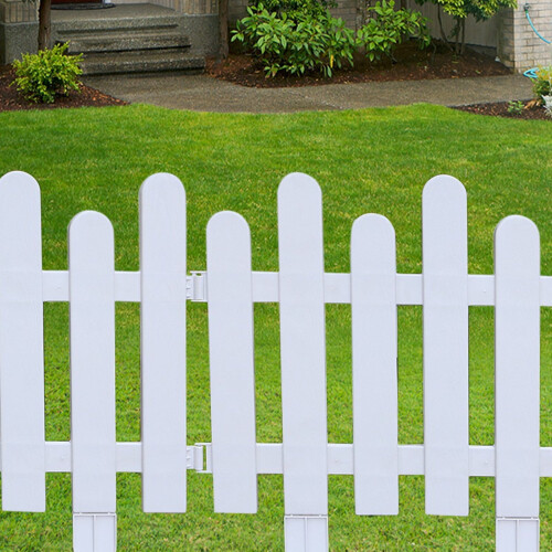 White Garden Border Edging Picket Fence Panels 1