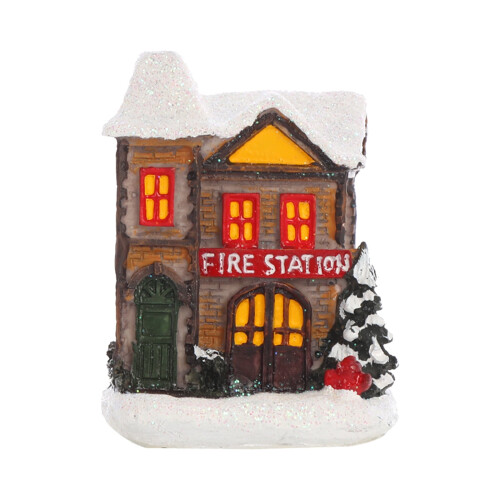 Miniatuur kerstdorpje van hars met LED-verlichting (7,6 cm) 1