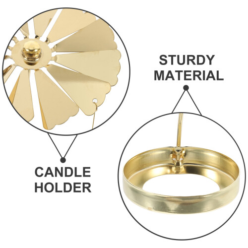 Castiçal giratório dourado em aço inoxidável, 12 cm 2