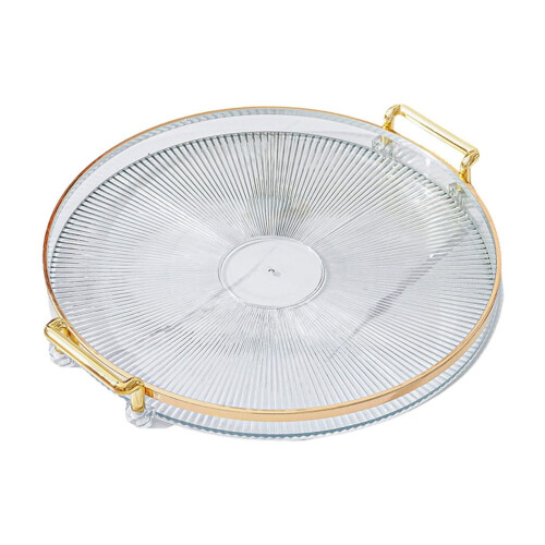 Plateau rond transparent en plastique 30 cm – Table basse moderne 1