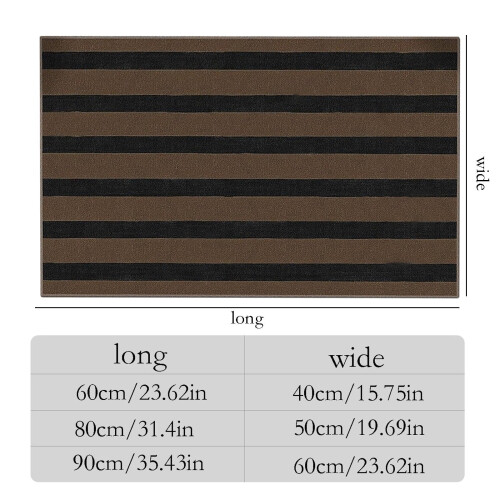 Tapis d'intérieur rayé, résistant aux taches et à la chaleur, 2