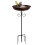 Iron Bird Bath Outdoor Water Bowl Leaf Design 81cm 4