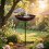 Iron Bird Bath Outdoor Water Bowl Leaf Design 81cm 5