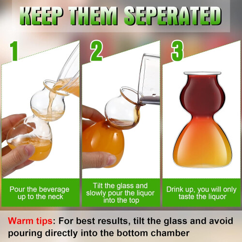 4x Double Bubble Shotgläser, 120 ml Klarglas 2