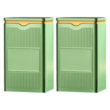 Decorative Metal Tea Container For Home Use Tinplate-Green L