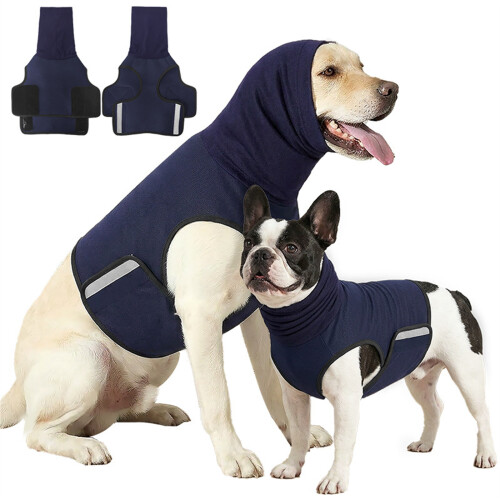 Double Function Dog Anxious Coat Pacifying Vest-XXL Navy Blue
