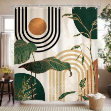 Grönt Boho Duschdraperi 60x72 tum Polyester