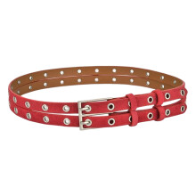 Stylish Double Layer Jeans Waist Belt 3.7cm Width Waist-Red
