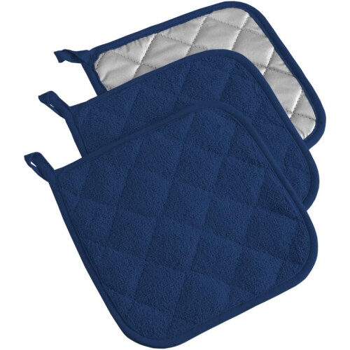Lot de 3 maniques en coton 18 x 18 cm