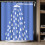 Rideau de douche en polyester bleu et blanc 183 x 183 cm avec 12 1