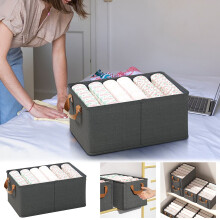 Boîte de rangement pliable en tissu avec couvercle 12L