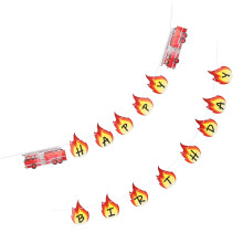 Fireman Birthday Banner Red Paper Garland