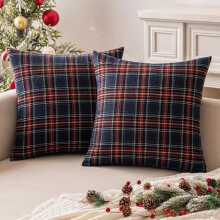 MIULEE tartan-tyynynpäällissetti, 2 kpl, 40x40 cm, khakinvärinen
