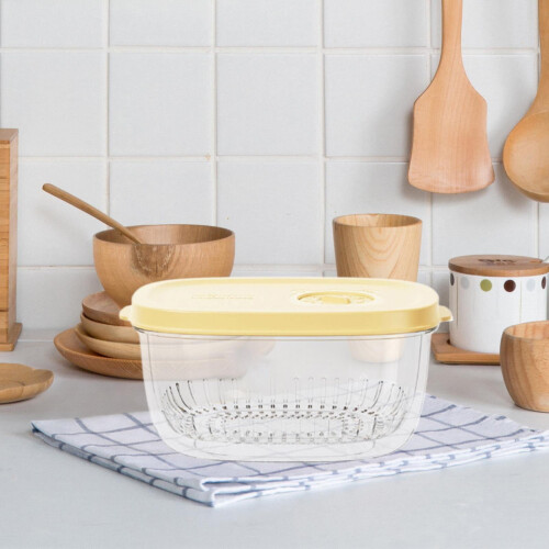 Boîte de conservation pour oignons et ail, de qualité alimentaire, avec 1
