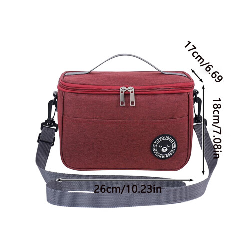 Rote, tragbare Lunchbox-Tasche mit Aluminiumfolienisolierung1 2