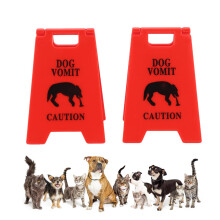Katzen-Vomit-Dekorationsschild aus Kunststoff Rot 10,3 7 cm