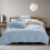 Ensemble de draps en coton doux et confortable bleu clair 4 pièces 4