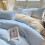 Ensemble de draps en coton doux et confortable bleu clair 4 pièces 5