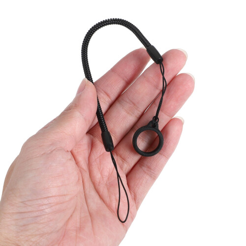 Lanière pour stylet rétractable en plastique noir et silicone 2