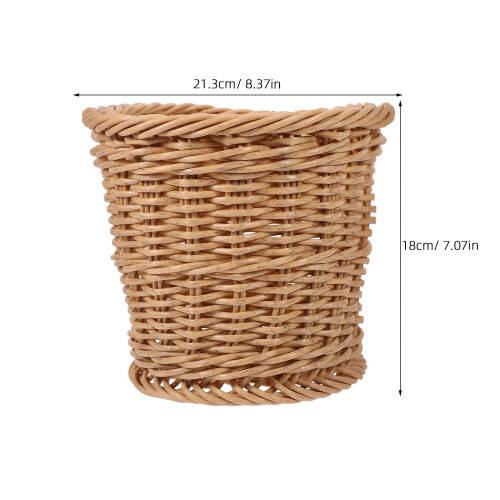 Beige kudottu rottinkiroskakori 20 cm 1