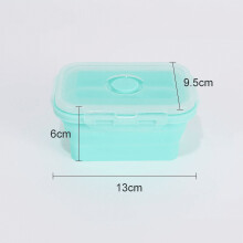 Boîte à lunch pliable en silicone avec couvercle, 2 compartiments
