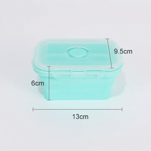 Boîte à lunch pliable en silicone avec couvercle, 2 compartiments