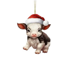Acryl-Weihnachtsornament „Hochlandkuh“, 1er-Set