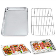 Plaque de cuisson en acier inoxydable avec grille de refroidissement