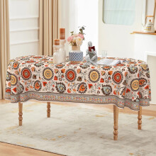 Oval dug 15x21 cm, Vintage Boho Blomsterprint, Polyester