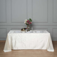 Rektangulær fløjlsdug 237 x 337 cm elfenben