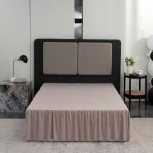 Jupe de lit noire pour lit king size avec coins fendus, hauteur 14 pouces.