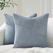 Housses de coussin en velours côtelé 45 x 45 cm, lot de 2