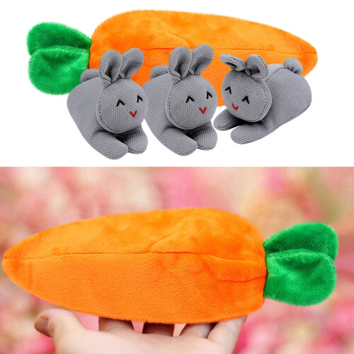 Påskehare-dukkesett i gulrotpose – 3Soft Rabbits &