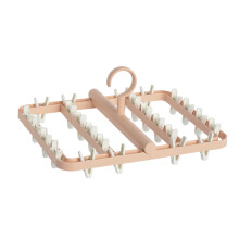 Étendoir à linge pliable avec 24 pinces – Plastique rose