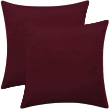 Lot de 2 housses de coussin carrées en velours uni – 61 x 61 cm