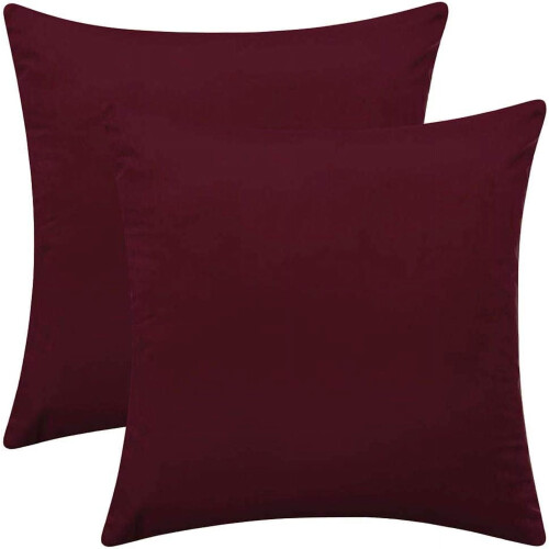 Conjunto de 2 capas de almofada de veludo quadradas de 60x60 cm (24x24 polegadas) em cor sólida.