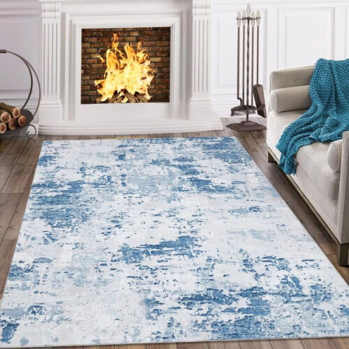 Tapis moderne abstrait lavable en machine 90 x 150 cm