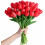15 tulipas artificiais de seda de 35 cm 1