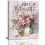 Toile imprimée « Rose rose de ferme avec colibri » 'Respire simplement' 1
