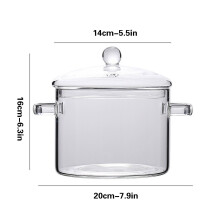 Casserole en verre borosilicate 1,5 L