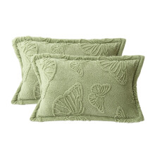 Paire de taies d'oreiller double face en velours lait 74 x 48 cm